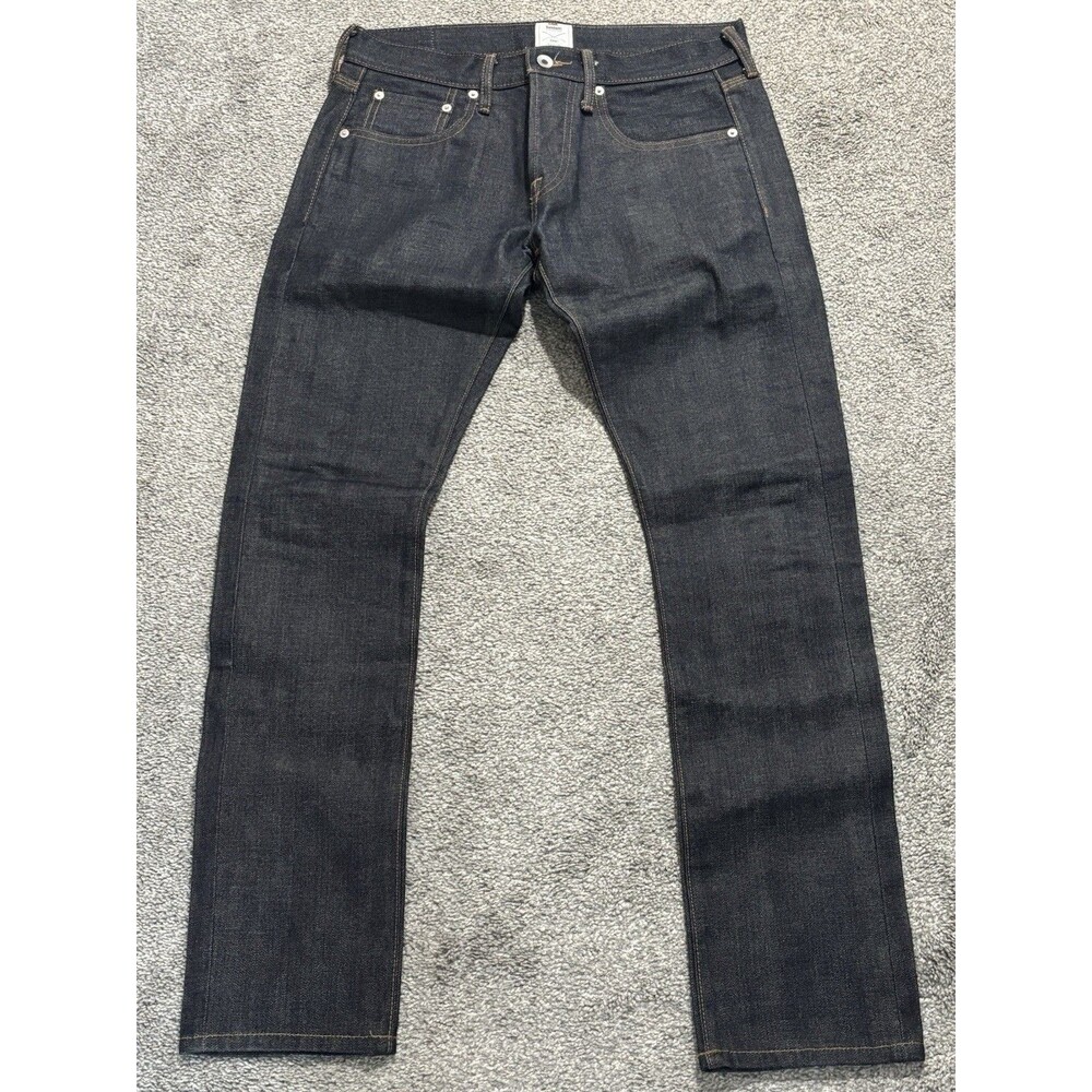 Gap x GQ Baldwin Raw Denim Slim Jeans Mens 30 x 30 (31 x 31) Dark Blue Selvedge